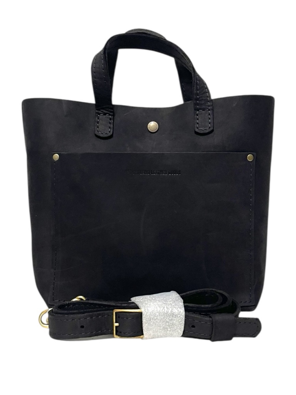 NWOT PORTLAND LEATHER Mini Crossbody Tote - Black - Picture 2 of 12